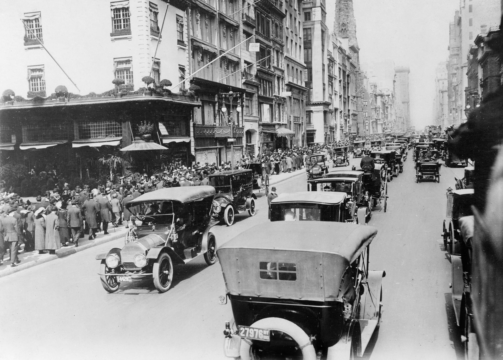 Model T Fords on New York City's Fifth Avenue